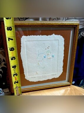 Vintage 1988 Artist Signed Native American Rain Dance Cast Paper Art